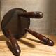 Tripod stool solid wood turned vintage