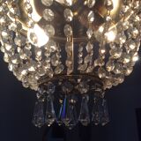 Hot air balloon chandelier with stamps