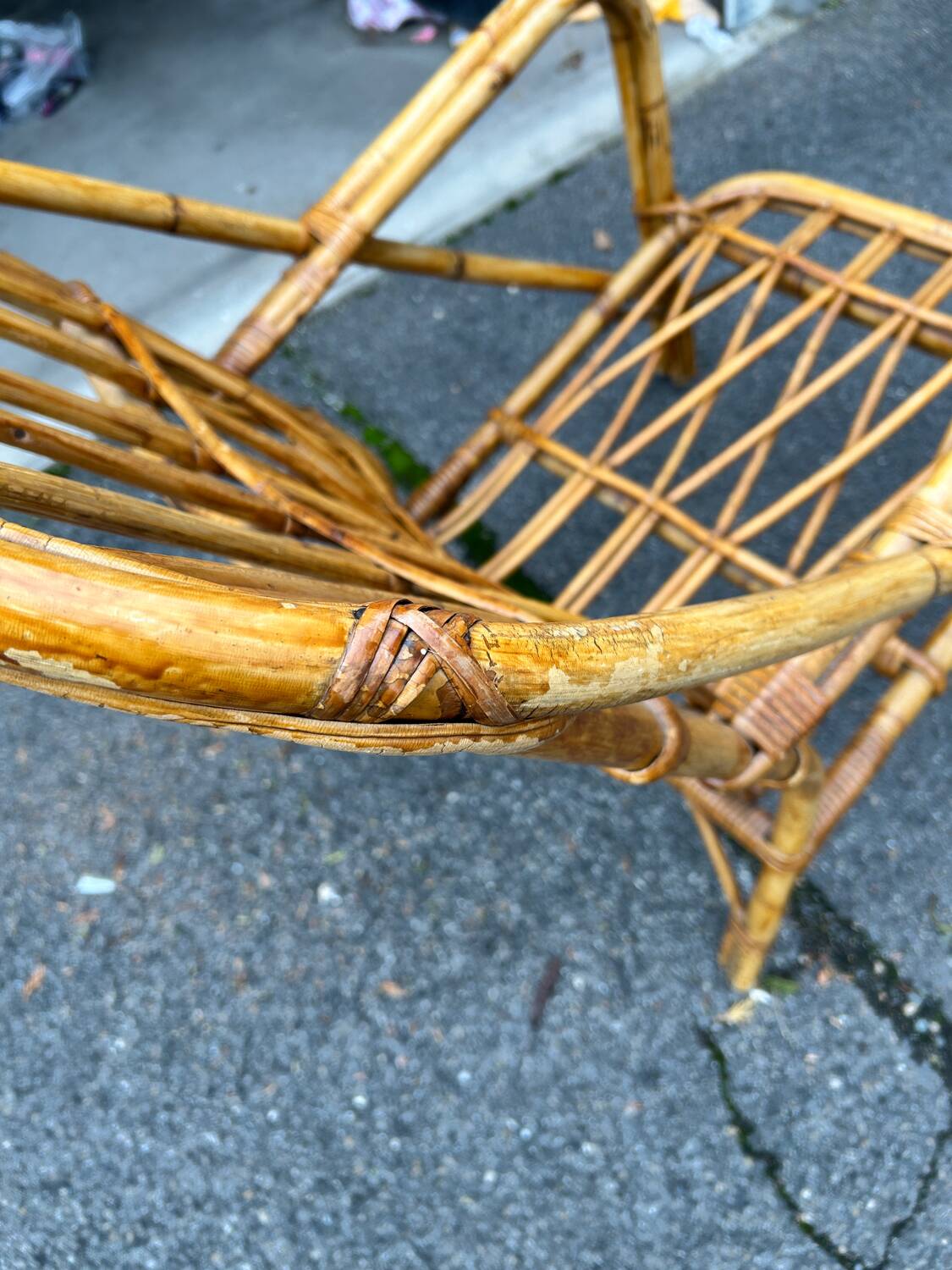Vintage wicker armchair