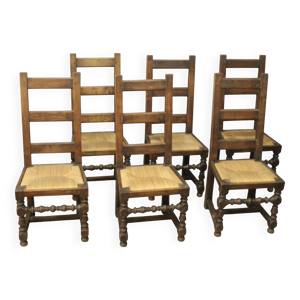 Suite de 6 chaises à - dossier