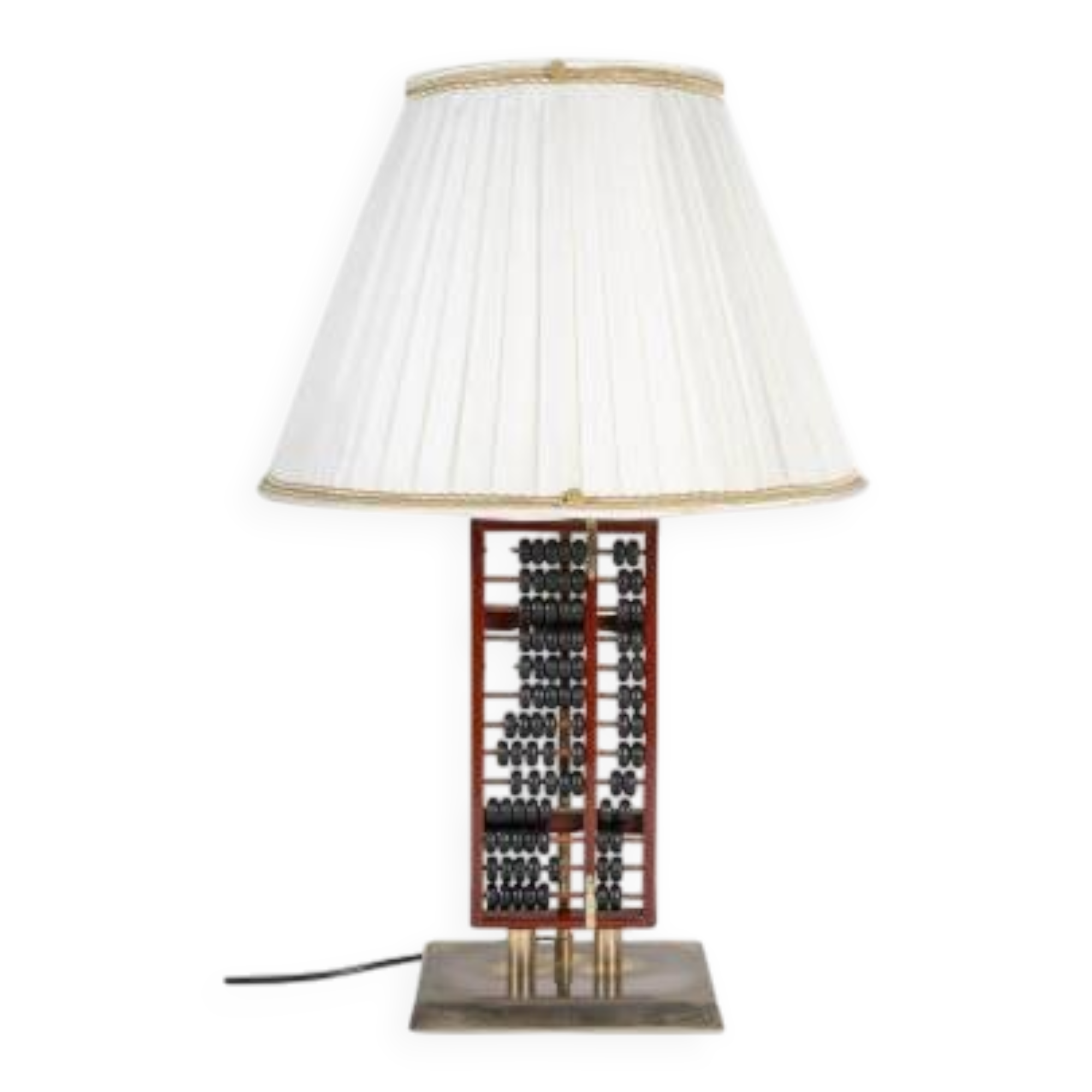 Table lamp, abacus in lacquered wood and metal, 1960