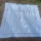 6 cotton and linen napkins, pastel blue, embroidered, OG monograms,