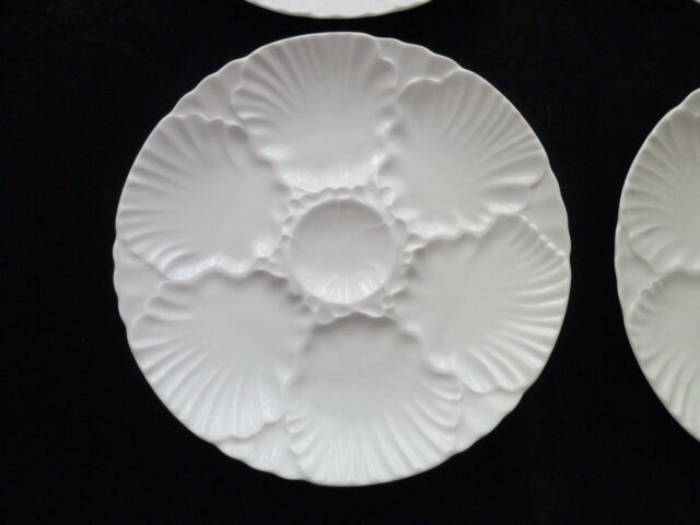 Set of 4 oyster plates in Bavarian porcelain Bareuther