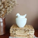 Avon opaline pot, bird decor