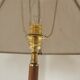 Scandinavian floor lamp 1960, wood and brass