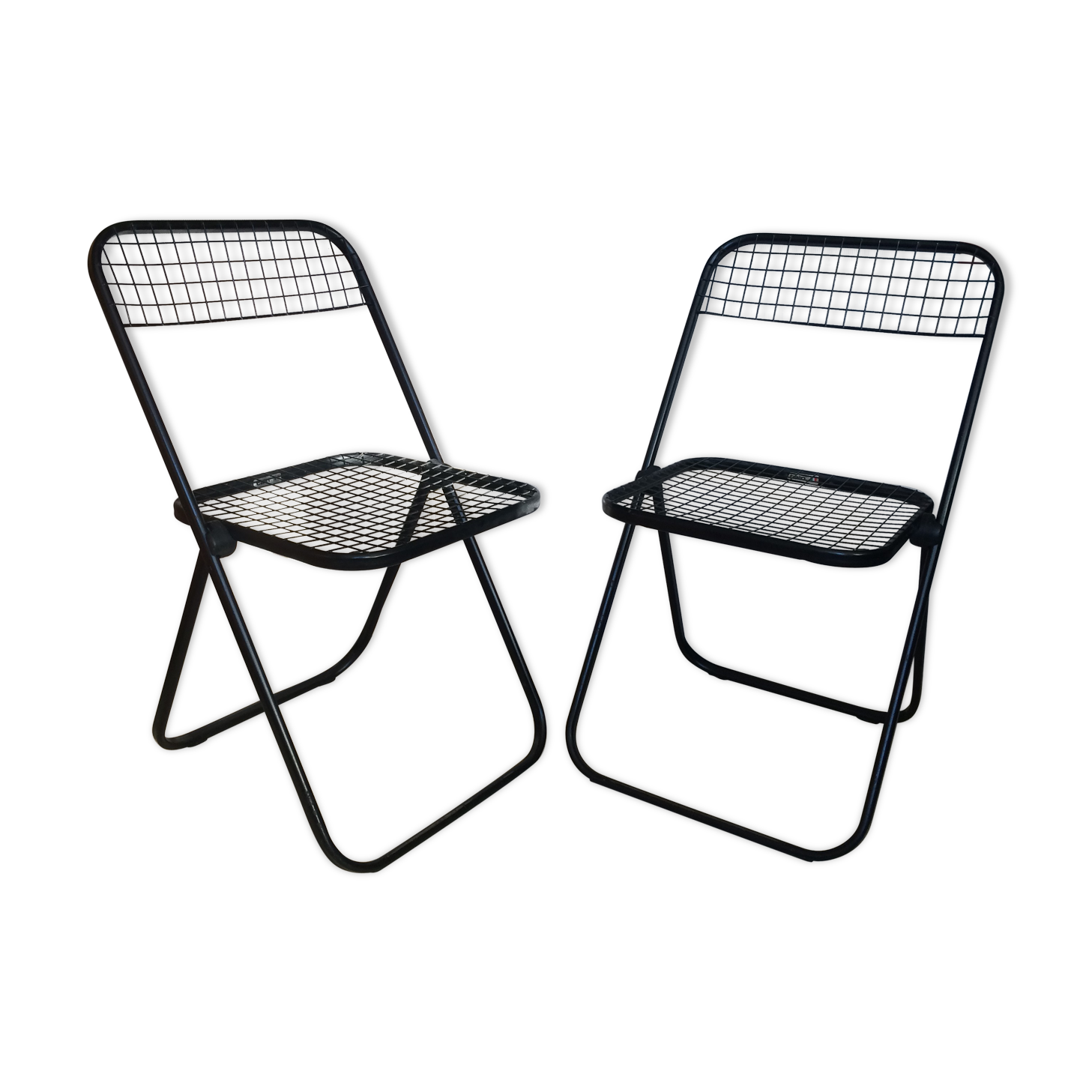Pair of Cornedo folding chairs by TALIN - Made in Italy - 70s/80s