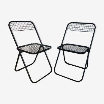 Pair of Cornedo folding chairs by TALIN - Made in Italy - 70s/80s