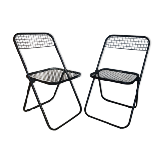 Pair of Cornedo folding chairs by TALIN - Made in Italy - 70s/80s