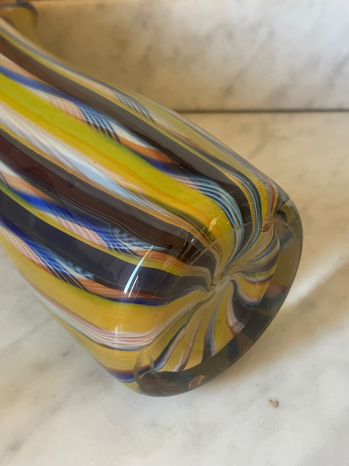 Vintage Murano Striped Vase
