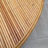 Table à manger en rotin des années 60