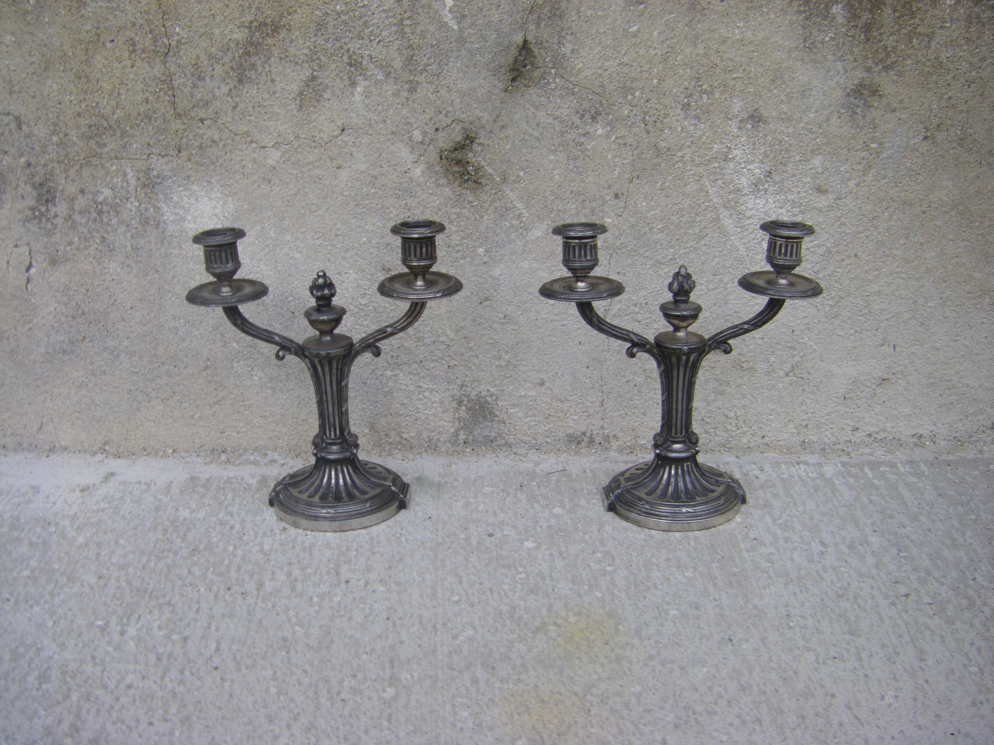 Pair of ancient candlesticks