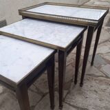 Set of three Louis XVI mahogany nesting tables