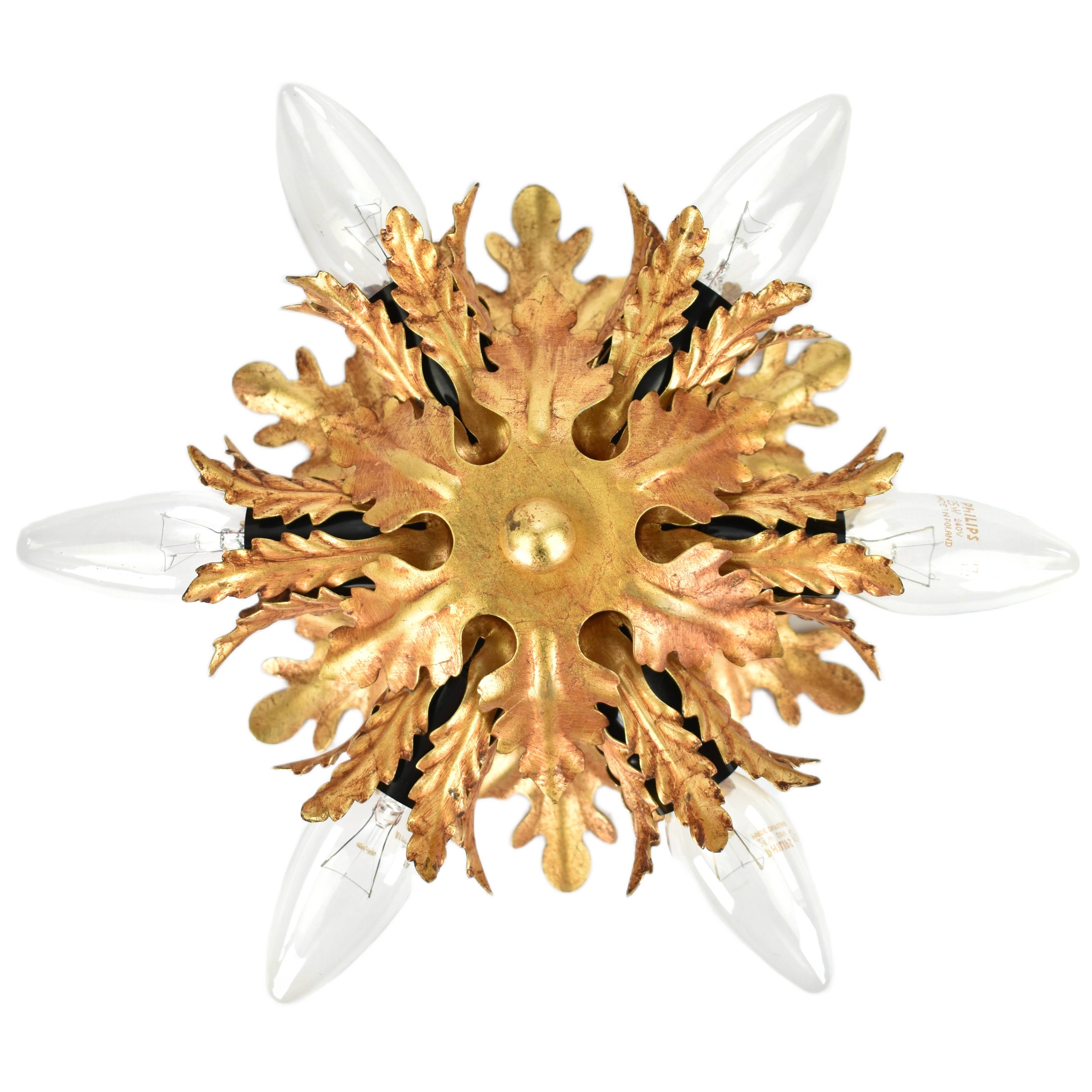 Mid century palm leaf flush mount by Banci Firenze