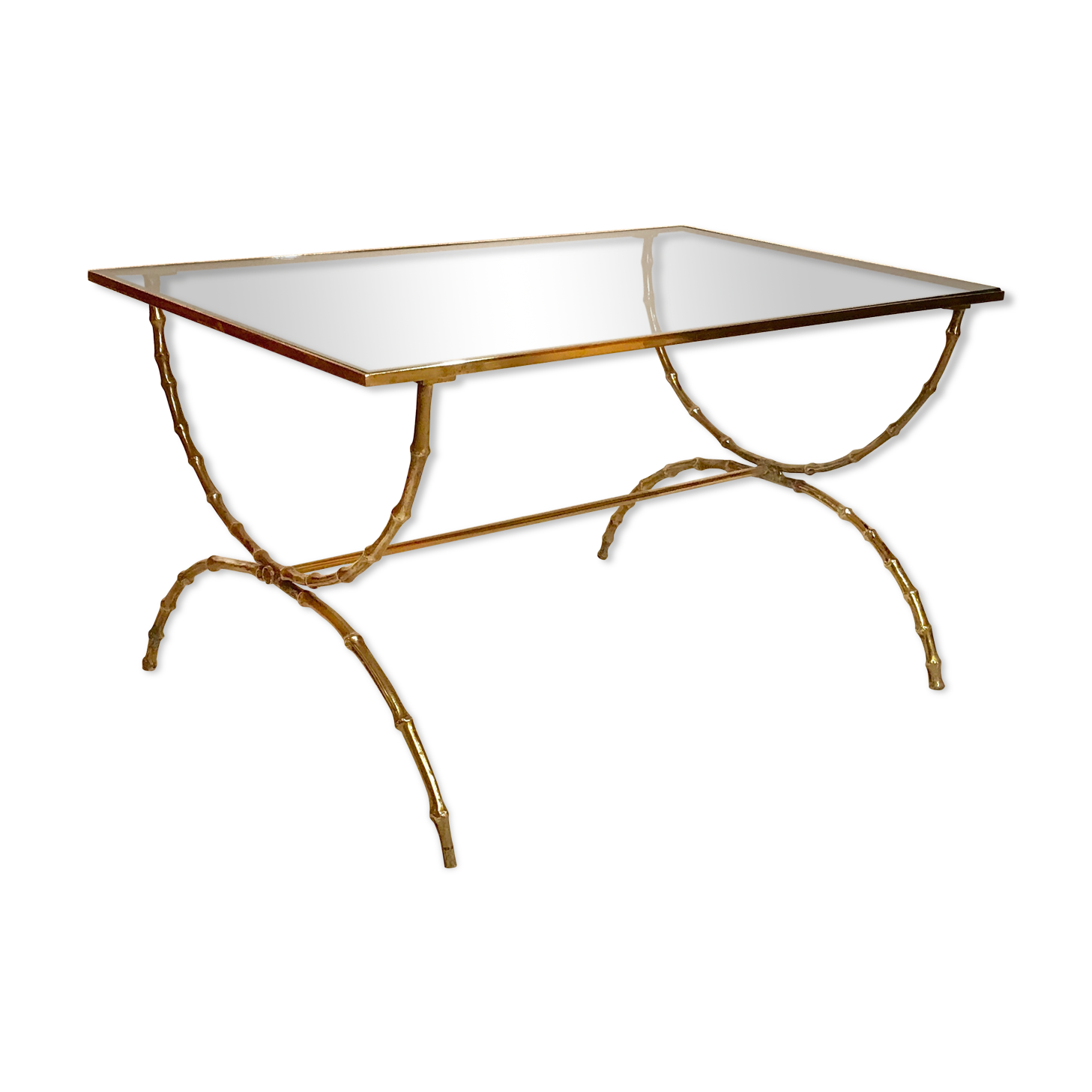 Bronze and glass coffee table, 1960s