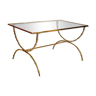 Table basse bronze et verre, années 60