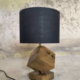 Vintage table lamp in solid oak