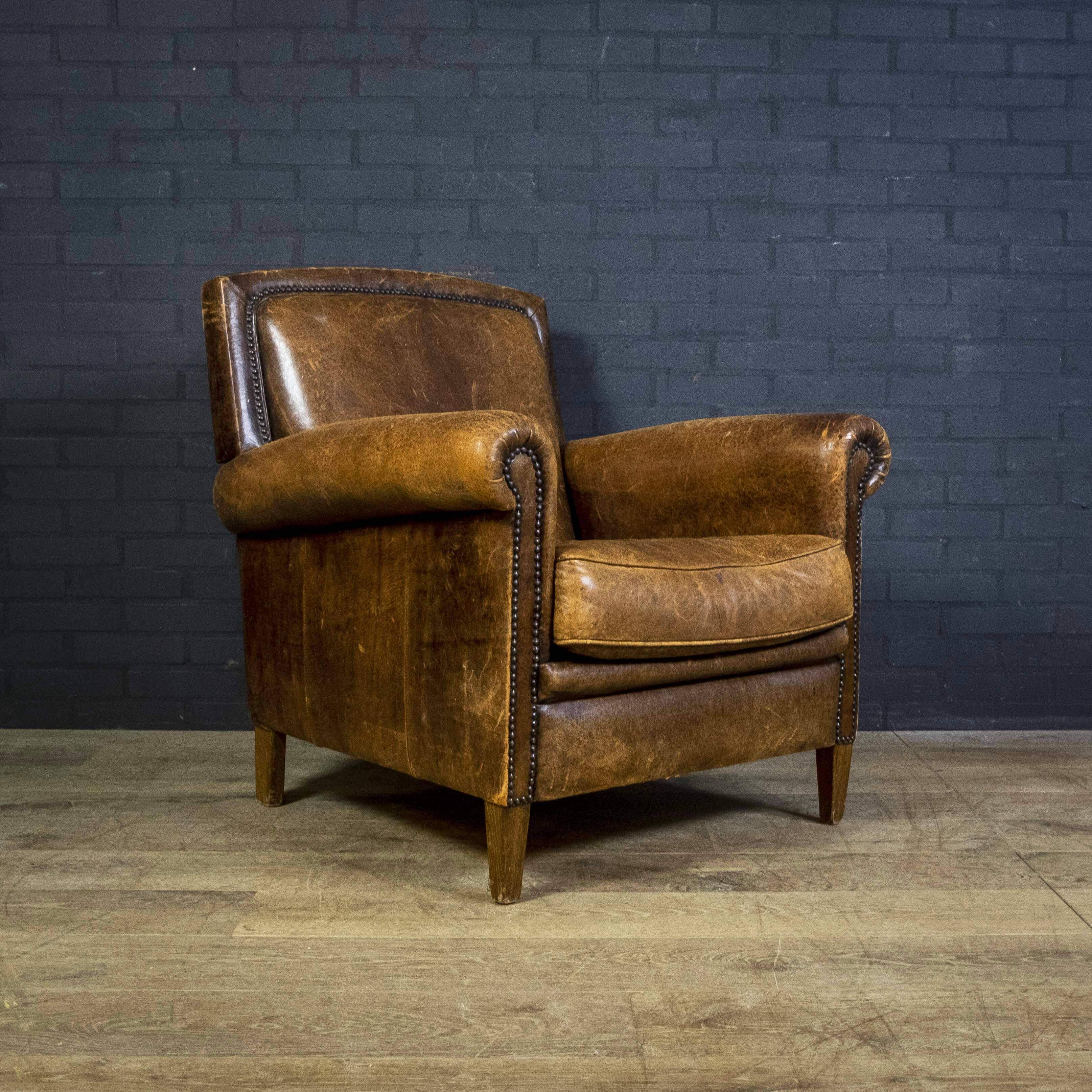 Vintage sheep leather clubchair