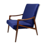 Czech armchair attributed to Jiri Jiroutek in dark blue fabric, 1970s