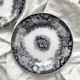 2 “Jardinière” ironstone dessert plates U&C Sarreguemines