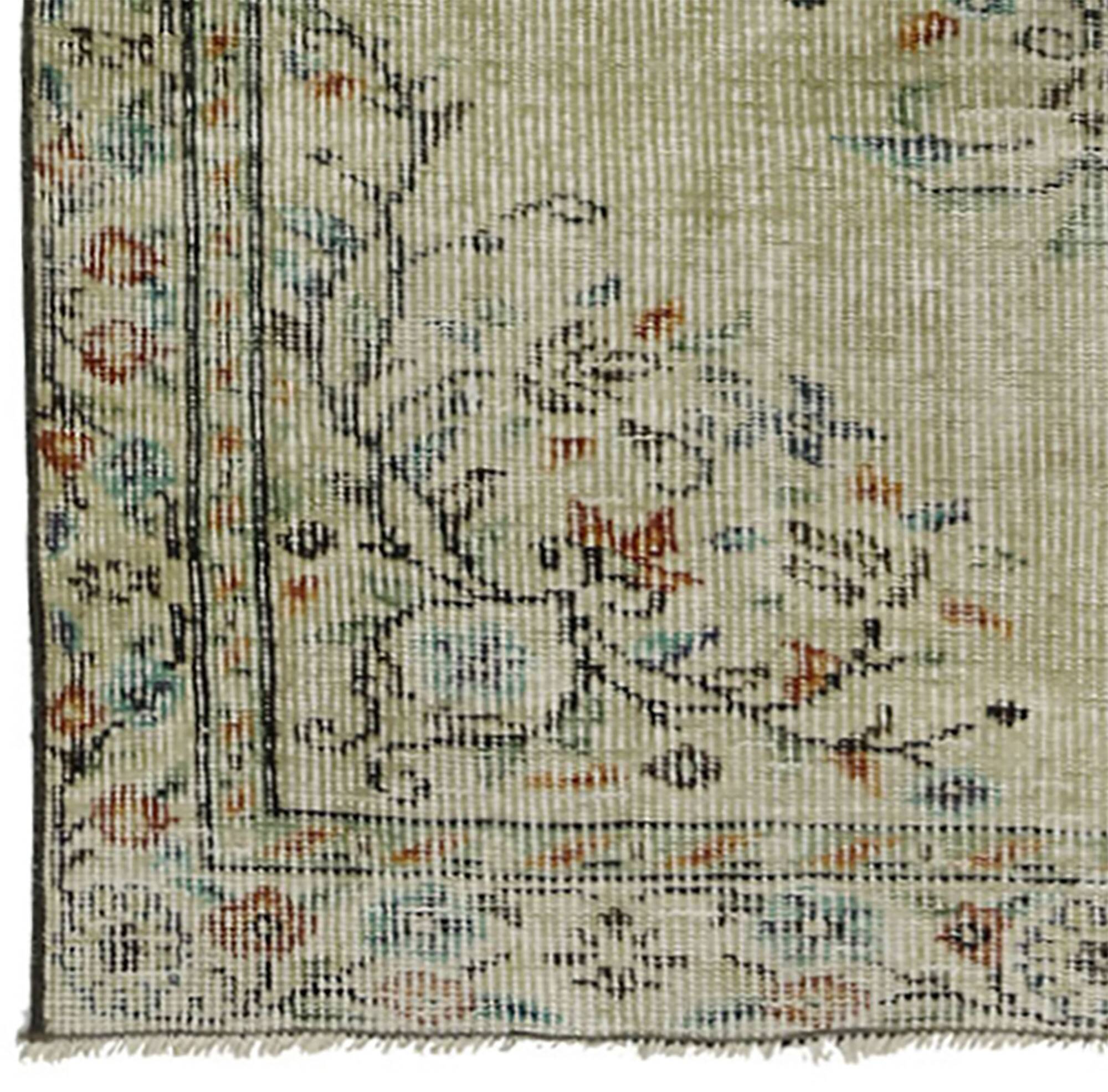 ONE-OF-A-KIND TURKISH HANDWOVEN VINTAGE RUG - RUSTIC VINTAGE CHARM 206X 109