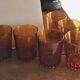 Lot de 6 verres à eau vintage ambre