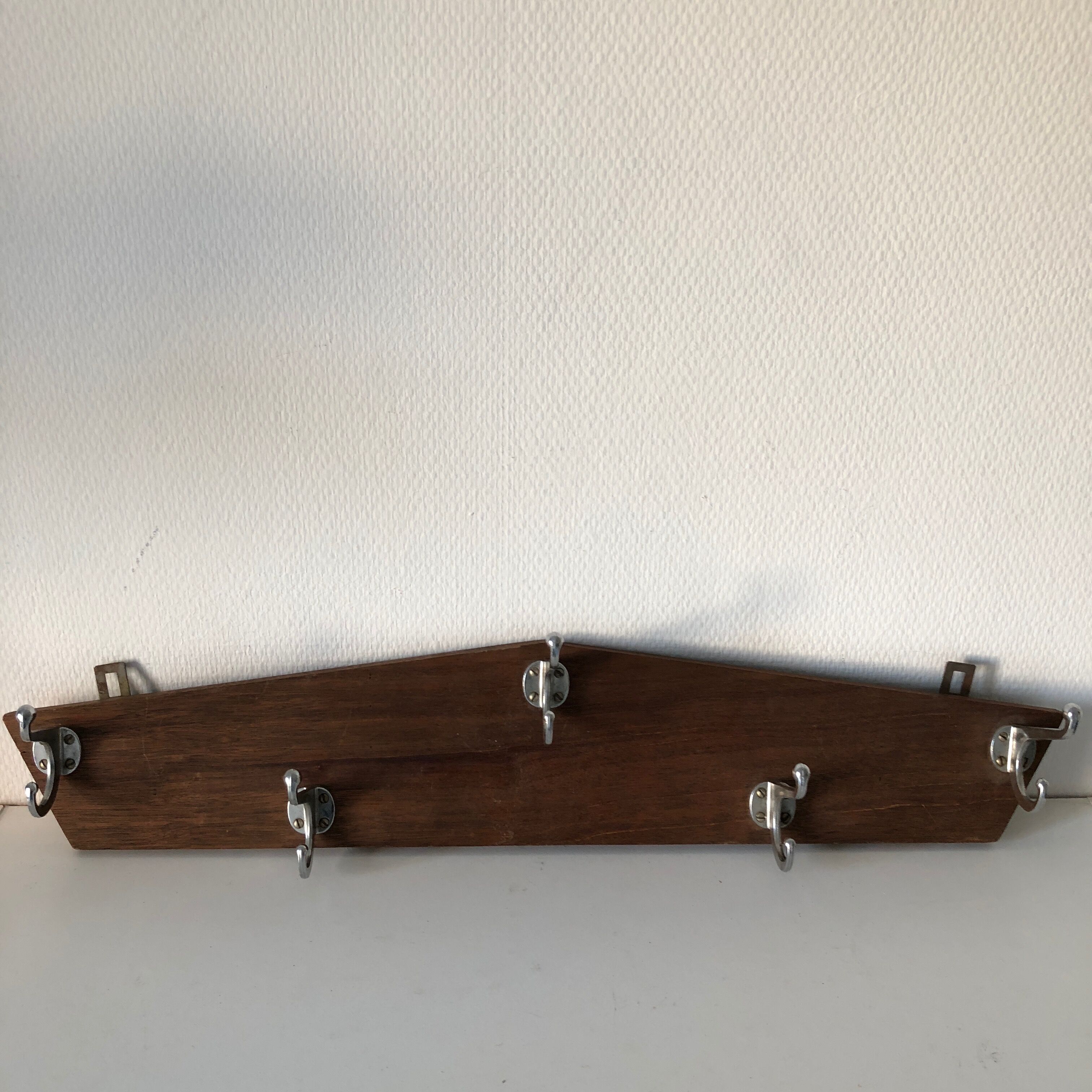 Coat rack 5 vintage 1960 71x13cm hooks