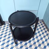 2-tray blackened wood serving trolley