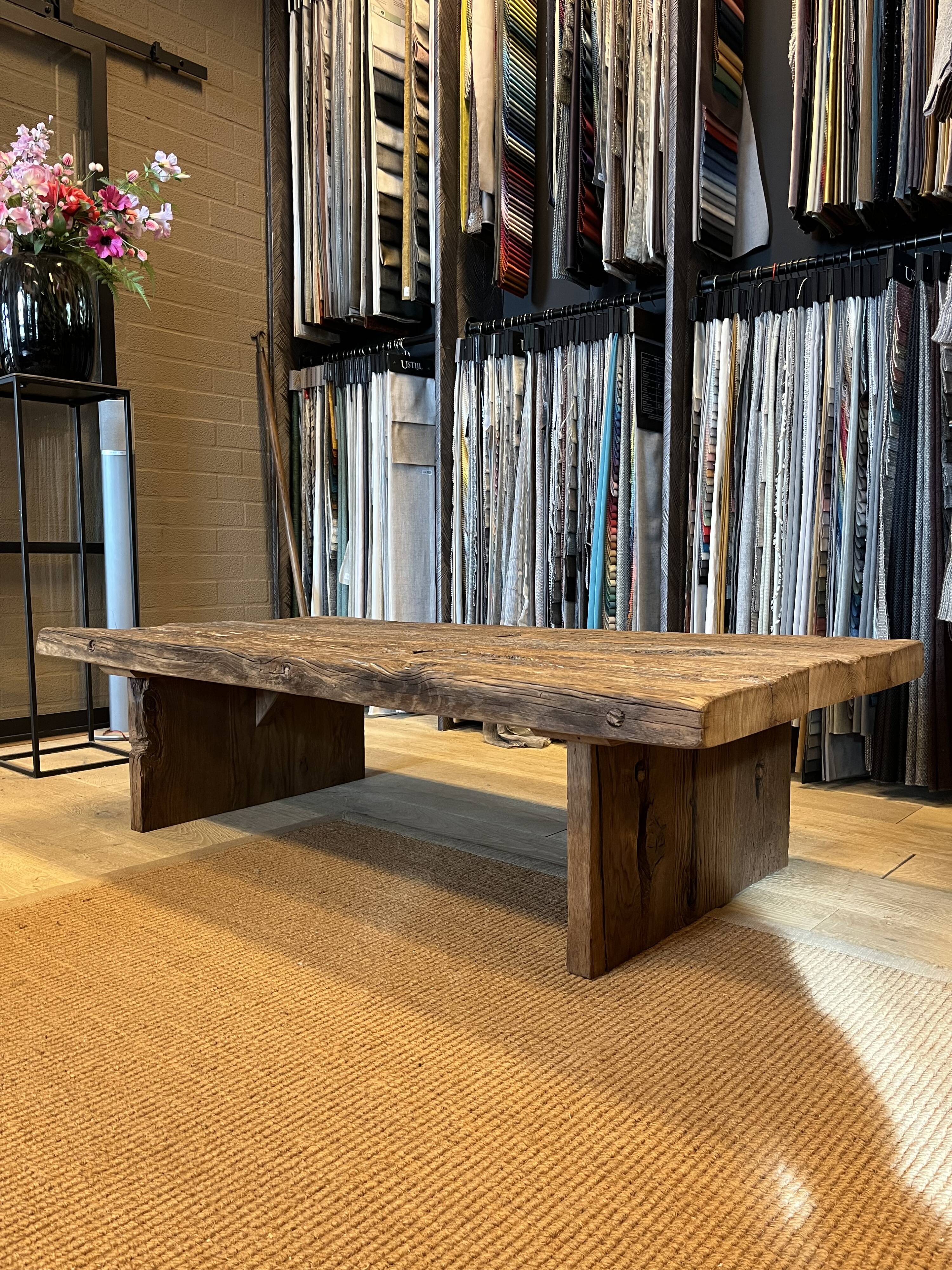 Antique solid oak coffee table