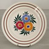 Flat Round Faience H.B.C. Choisy-le-Roi Vintage