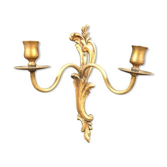 Brass candlestick wall light