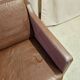 Danish vintage 2 seater brown leather sofa  1960s