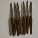 Set of 6 Scandinavian table knives, stainless steel blade, teak handle.