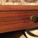 Beech bedside table on marble; 30/40s