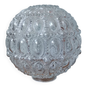 Globe de lampe en verre vintage moulé bulles suspension baladeuse