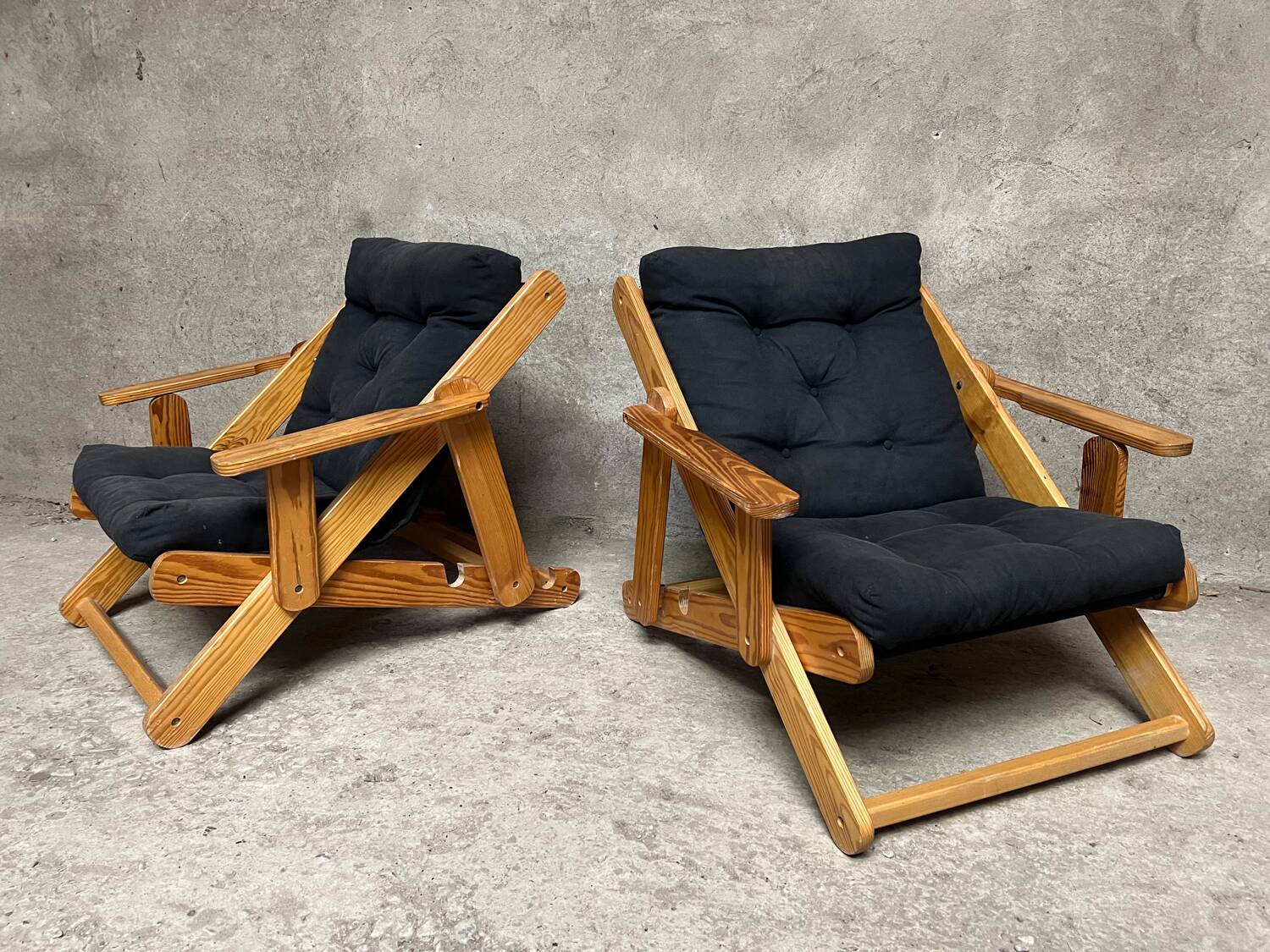 Pair of Scandinavian “Kon-tiki” armchairs by Gillis Lundgren for IKEA