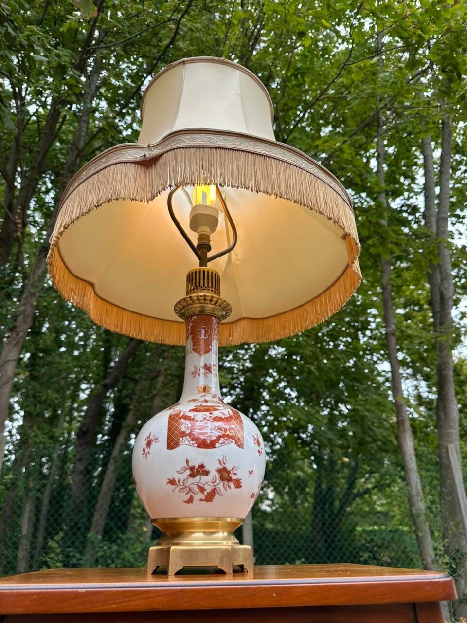 Porcelain Lamp from Paris – Bicentennial Edition 1973 (Red and Gold Decor)