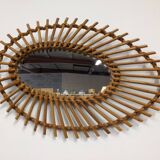Rattan eye mirror from the 50s/60s
