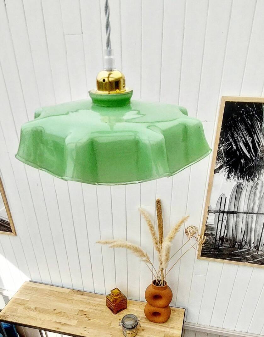 Vintage opaline pendant light