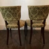 Pair of 60s bridge style velvet chairs