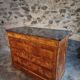 Antique French commode in elm with a marble top, 19th century (circa 1850–1880)