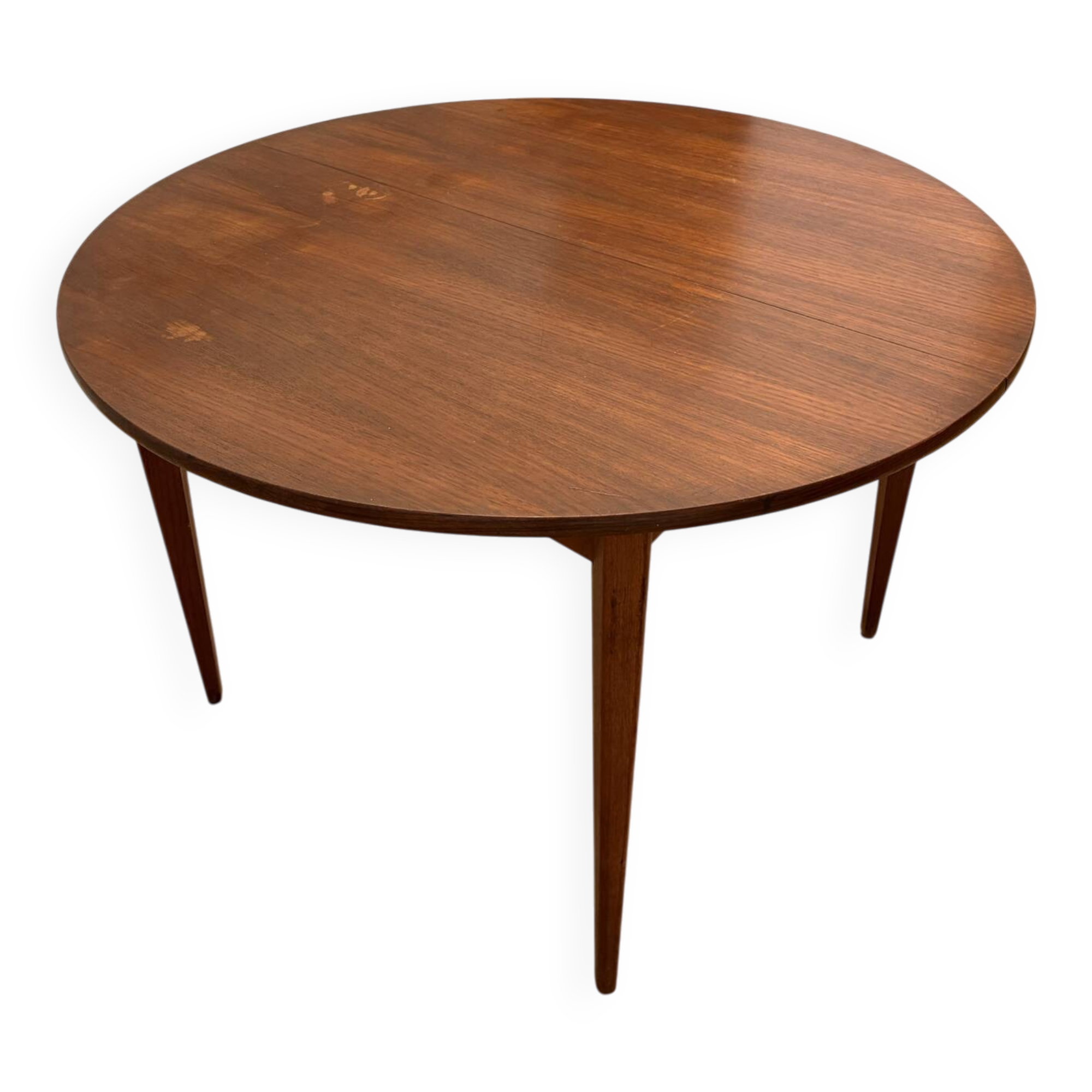 Table ronde design scandinave en teck extensible avec rallonge