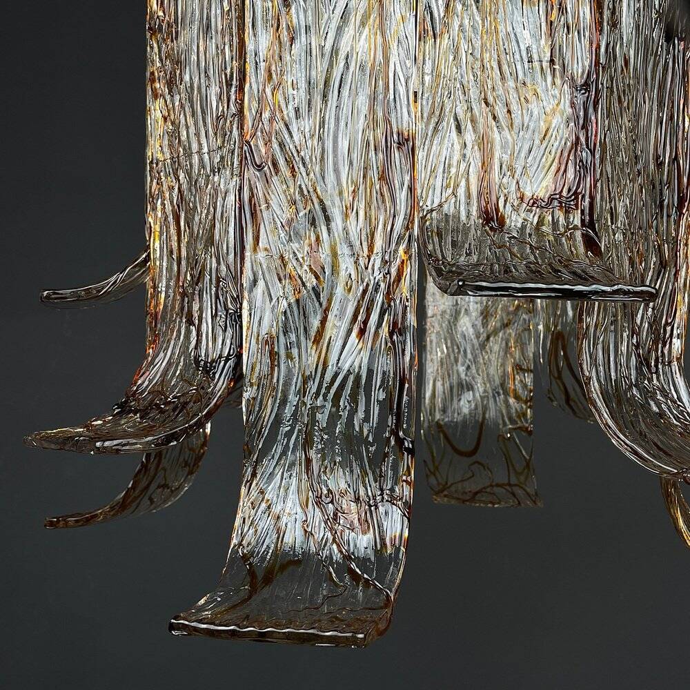 Grand vintage Murano glass chandelier by Av Mazzega, Italy, 1970s.