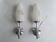 Pair of vintage tulip shaped globe chrome wall sconces