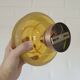 1 of 2 hand blown amber glass ceiling lights / redesign vintage wall lamps