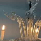 Venetian lustre in colourless Murano glass, circa 1950.