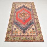 57s Antique Red & Navy Blue Vintage Persian Rug, 106x201Cm