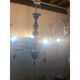 Glass Chandelier in Blue Lattimo Color