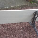 Garden bench with old cast-cast-or-cast-or-cast foot