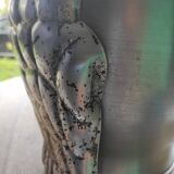 Vintage owl shaped ice bucket, brushed aluminum, made in Italy