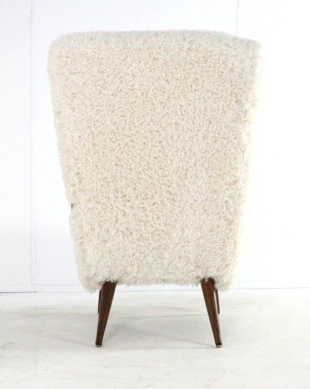 Fauteuil Cuddle designer mid-century moderne - pièce unique - tissu doodle